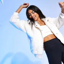 Sherpa Varsity Jacket - Ivory -Default Template 3 261022 TSE EDITORIAL 0400