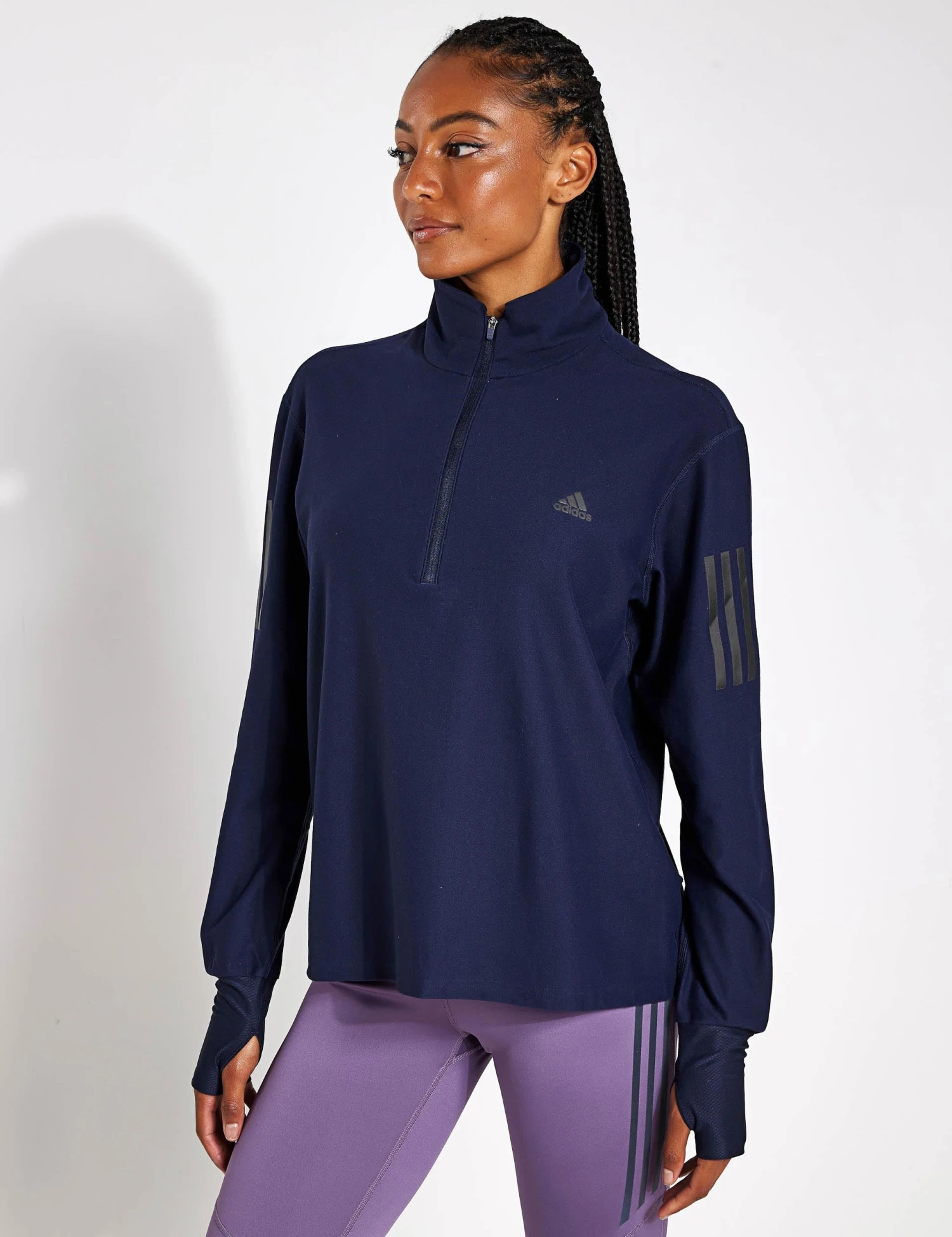 ADIDAS Own The Run Running 1/2 Zip Sweatshirt - Legend Ink 1 ADIDAS Own The Run Running 1/2 Zip Sweatshirt - Legend Ink