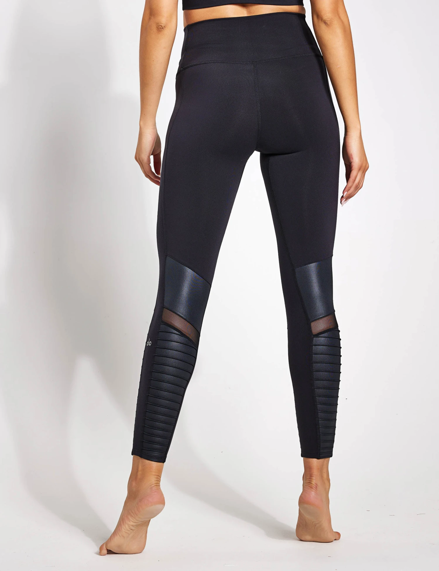 7/8 High Waisted Moto Legging - Black/Glossy 4 7/8 High Waisted Moto Legging - Black/Glossy - Image 4