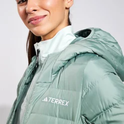ADIDAS Terrex Multi Light Down Hooded Jacket - Silver Green 7 ADIDAS Terrex Multi Light Down Hooded Jacket - Silver Green -Default Template 3 Adidas W MULTI DOWN J SILGRN IP3543 GREEN 0020