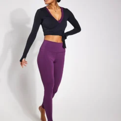 Cropped Escalate Wrap Top - Black -Default Template 3 Alo Yoga CROPPED ESCALATE WRAP TOP W3665R BLACK 0014