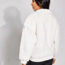 Sherpa Varsity Jacket - Ivory -Default Template 3 Alo Yoga SHERPA VARSITY JACKET W4408R IVORY 0029