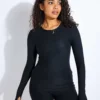 Beyond Yoga Featherweight Classic Crew Pullover - Darkest Night