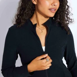 Beyond Yoga Spacedye On The Go Mock Neck Jacket - Darkest Night