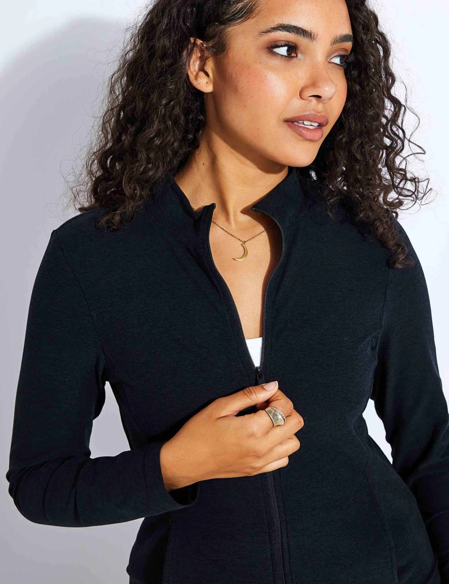Beyond Yoga Spacedye On The Go Mock Neck Jacket - Darkest Night 1 Beyond Yoga Spacedye On The Go Mock Neck Jacket - Darkest Night