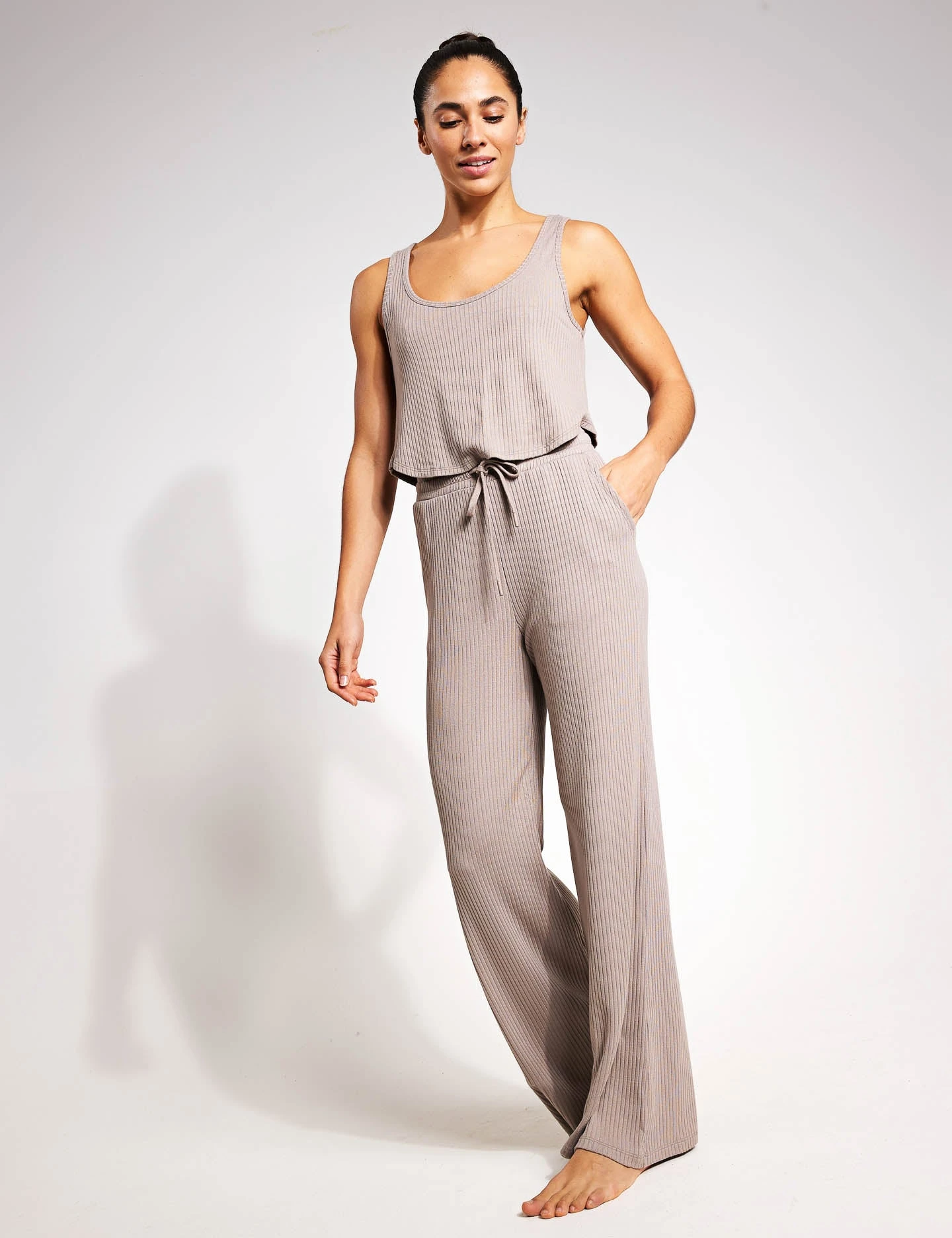 Beyond Yoga Well Traveled Wide Leg Pant - Birch 3 Beyond Yoga Well Traveled Wide Leg Pant - Birch - Image 3