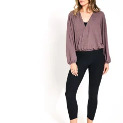 Beyond Yoga Wrapped Up Pullover - Heathered Truffle -Default Template 3 Beyond Yoga Wrapped Up Pullover Heathered Truffle CS7820 HT S 0009