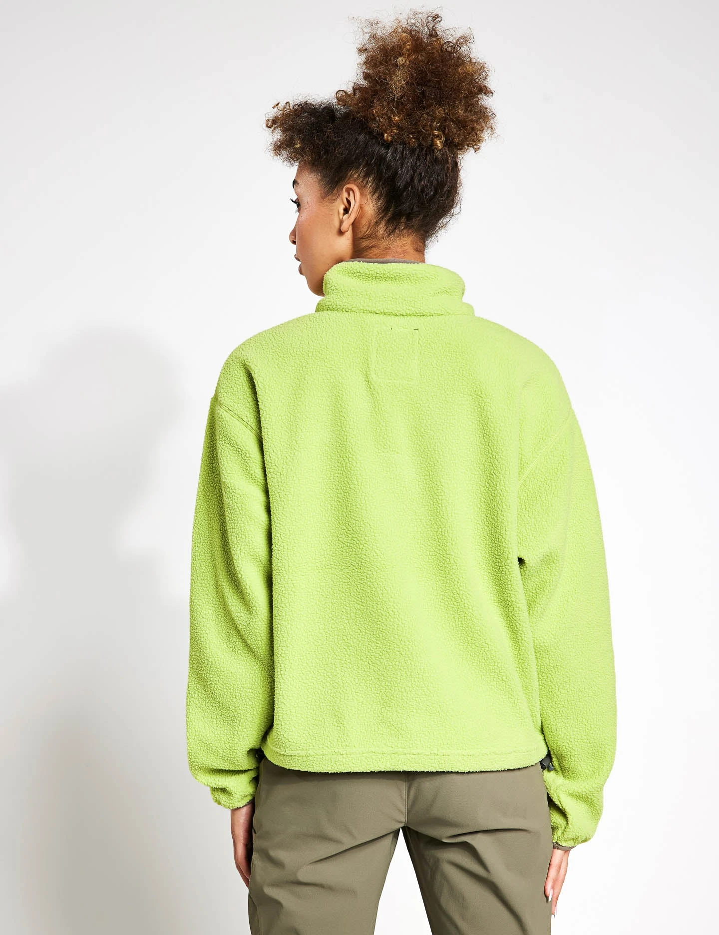 Columbia Helvetia Cropped Half Snap Fleece - Napa Green/Whisper/Stone Green 2 Columbia Helvetia Cropped Half Snap Fleece - Napa Green/Whisper/Stone Green - Image 2