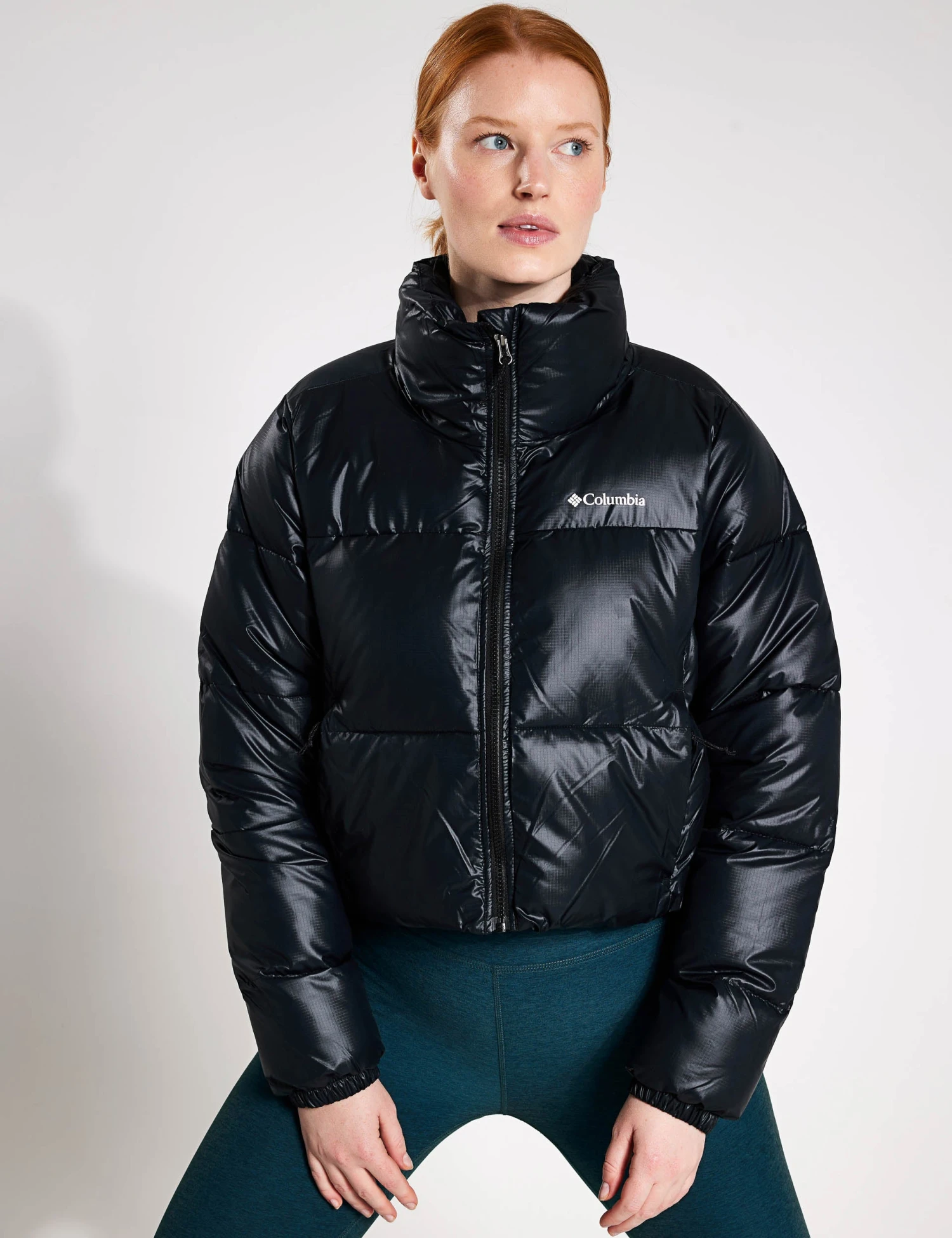 Columbia Puffect Cropped Puffer Jacket - Black Gloss 1 Columbia Puffect Cropped Puffer Jacket - Black Gloss