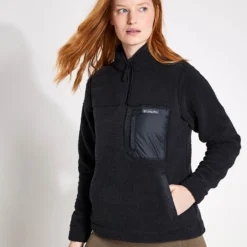 Columbia West Bend 1/4 Zip Sherpa Pullover - Black -Default Template 3 Columbia WEST BENDTM 1 4 ZIP PULLOVER 2051823 010 Black Black 0028