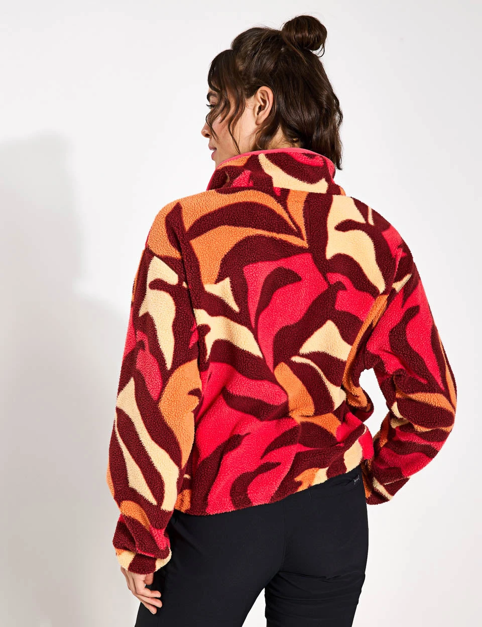 Columbia Helvetia Cropped Half Snap Fleece - Spice Floristic Print/Sunkissed/Juicy 2 Columbia Helvetia Cropped Half Snap Fleece - Spice Floristic Print/Sunkissed/Juicy - Image 2