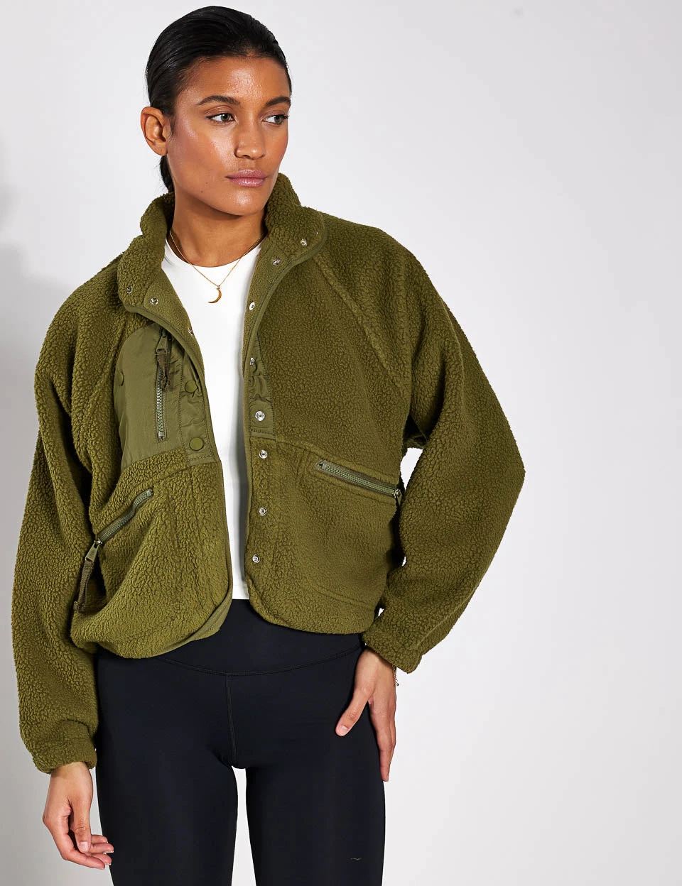 Hit The Slopes Fleece Jacket - Army 4 Hit The Slopes Fleece Jacket - Army - Image 4