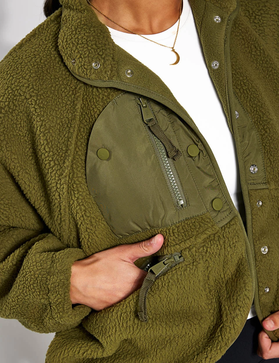 Hit The Slopes Fleece Jacket - Army 3 Hit The Slopes Fleece Jacket - Army - Image 3