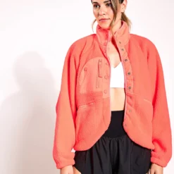 Hit The Slopes Fleece Jacket - Neon Coral 7 Hit The Slopes Fleece Jacket - Neon Coral -Default Template 3 FP Movment Hit The Slopes Fleece Jacket OB921410 6024S 0035