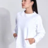 Cotton Rich Crew Neck Sweatshirt - White