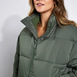 Cropped Puffer - Thyme -Default Template 3 Girlfriend Collective CROPPED PUFFER 2000 THYME 0007