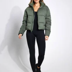 Cropped Puffer - Thyme -Default Template 3 Girlfriend Collective CROPPED PUFFER 2000 THYME 0012