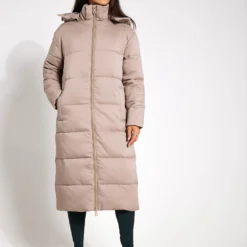 Long Puffer Jacket - Limestone -Default Template 3 Girlfriend Collective PUFFER JACKET LONG 2002 FG LIMESTONE 0027
