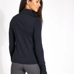 ReSet Mock Neck Half Zip - Black 5 ReSet Mock Neck Half Zip - Black -Default Template 3 Girlfriend Collective RESET LONG SLEEVE MOCK NECK HALF ZIP 3054 JB BLACK 0003