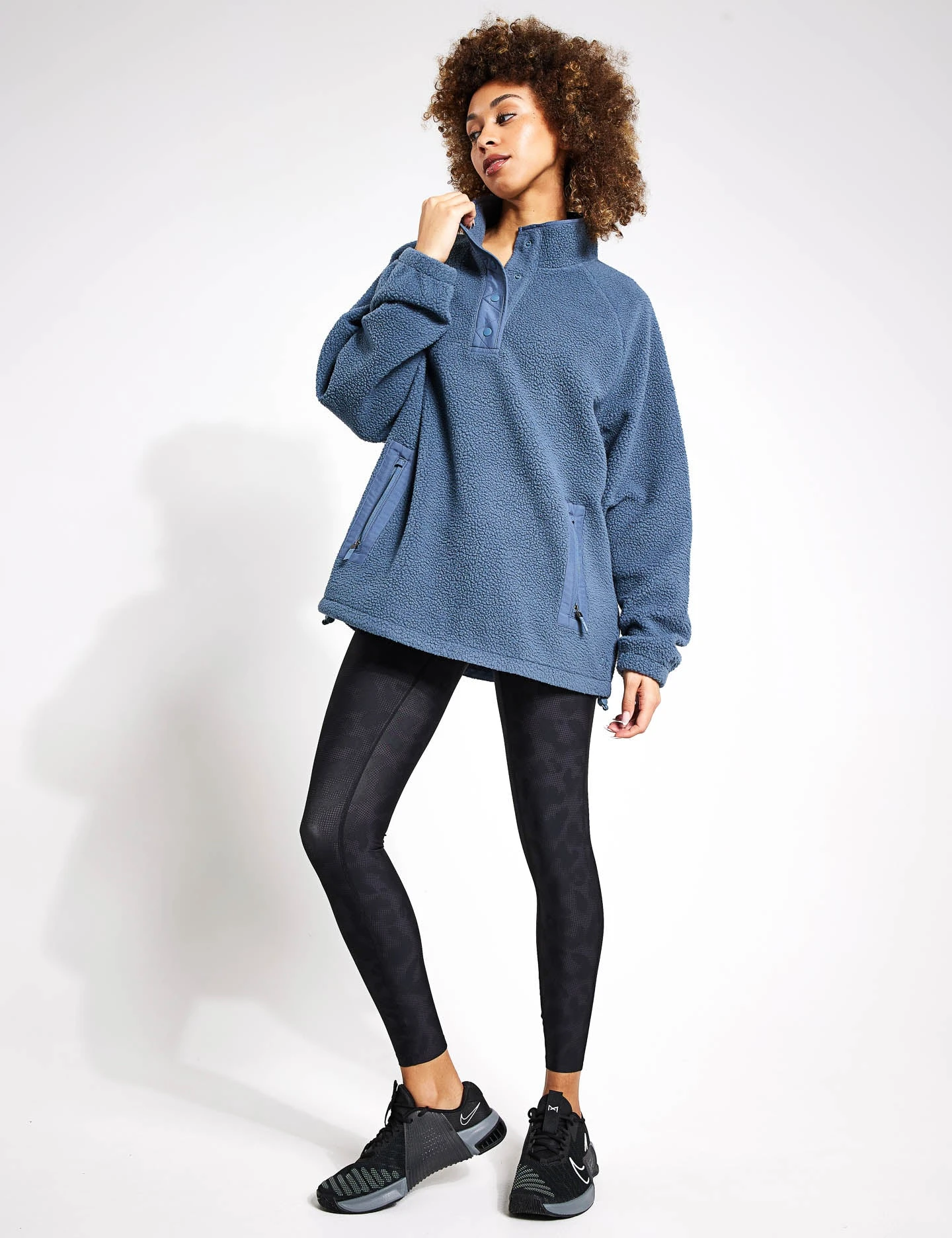 Borg Funnel Neck Fleece - Dark Airforce 5 Borg Funnel Neck Fleece - Dark Airforce - Image 5