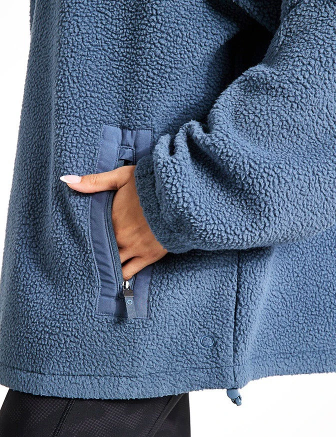 Borg Funnel Neck Fleece - Dark Airforce 4 Borg Funnel Neck Fleece - Dark Airforce - Image 4