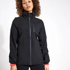 Waterproof Zip Up Hooded Jacket - Black