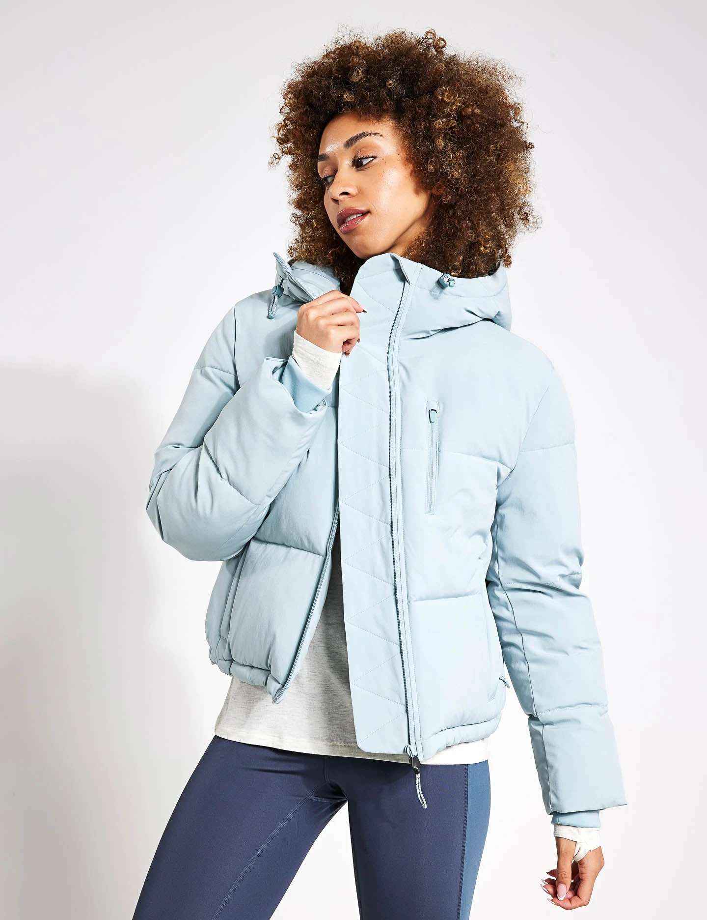 Stormwear Hooded Cropped Puffer - Light Mint 1 Stormwear Hooded Cropped Puffer - Light Mint