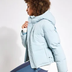 Stormwear Hooded Cropped Puffer - Light Mint 7 Stormwear Hooded Cropped Puffer - Light Mint -Default Template 3 Goodmove CROP PUFFER JACKET 5829 LIGHT MINT 0006