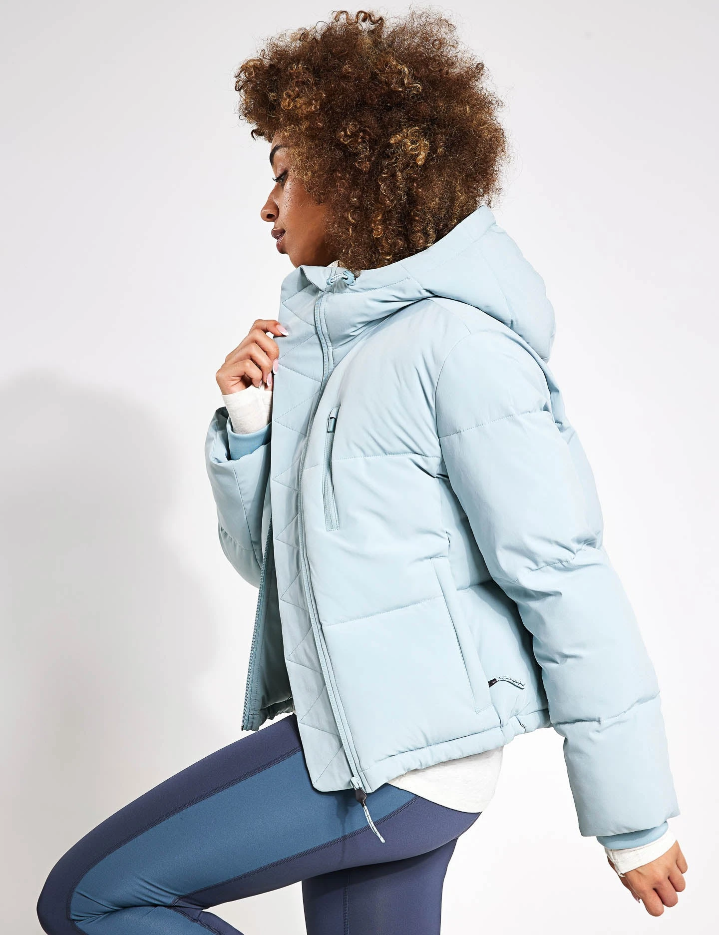 Stormwear Hooded Cropped Puffer - Light Mint 4 Stormwear Hooded Cropped Puffer - Light Mint - Image 4
