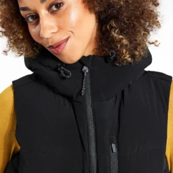 Hooded Cropped Puffer Gilet - Black -Default Template 3 Goodmove CROPPED PADDED GILET 5830 BL BLACK 0034