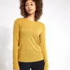 Merinotec Crew Neck Walking Top - Dark Ochre