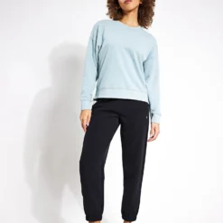 Cotton Rich Mesh Panel Sweatshirt - Light Mint -Default Template 3 Goodmove MESH PANEL SWEATSHIRT 5945 LM LIGHT MINT 0003