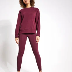 Cotton Rich Crew Neck Sweatshirt - Burgundy -Default Template 3 Goodmove SUPERSOFT POCKETSWEAT 5858 BU BURGUNDY 0002