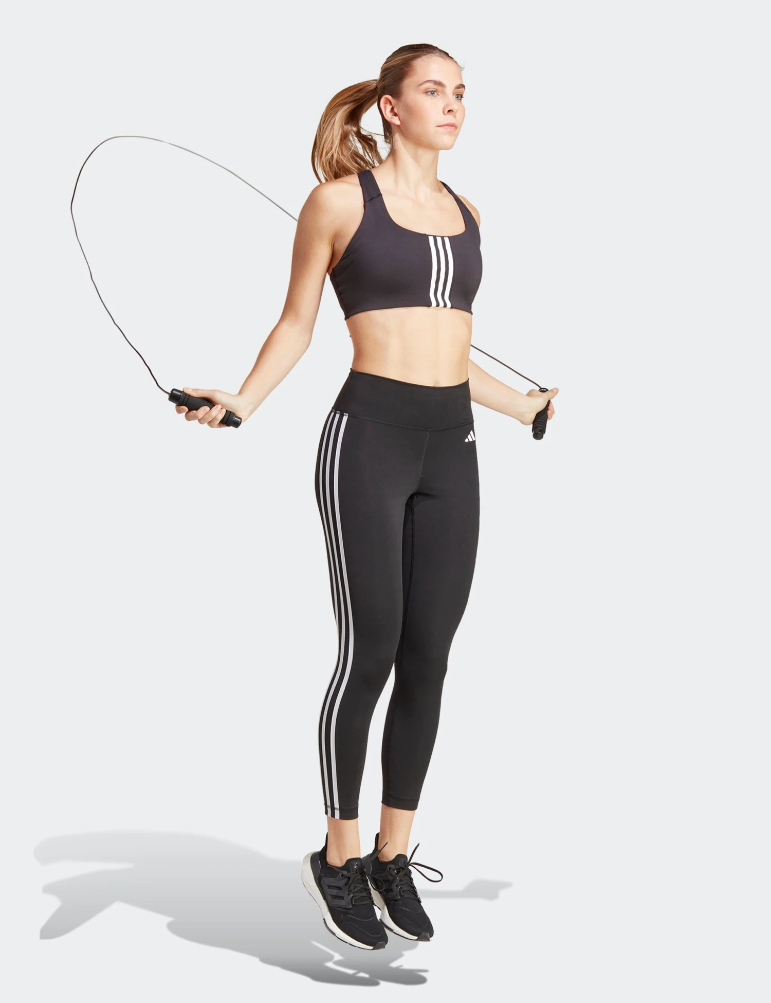 ADIDAS Train Essentials 3-Stripes High Waisted 7/8 Leggings - Black 5 ADIDAS Train Essentials 3-Stripes High Waisted 7/8 Leggings - Black - Image 5