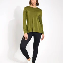 Kendall Long Sleeve Top - Army Green -Default Template 3 Lilybod Kendall Longsleeve LT88 AG Army Green 0016