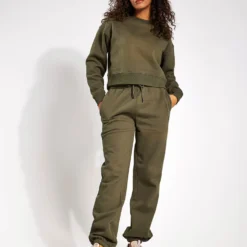 Lucy Track Pants - Olivine 9 Lucy Track Pants - Olivine -Default Template 3 Lilybod Lucy Oversized Fleece Track Pant LL89 OLV Olivine 0002