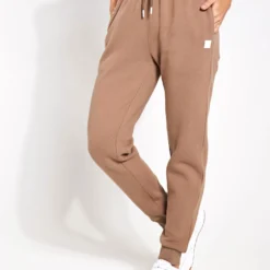 Millie Slim Fleece Track Pant - Taupe