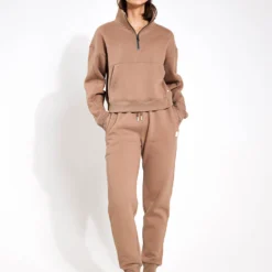 Rihanna Sweat - Taupe 7 Rihanna Sweat - Taupe -Default Template 3 Lilybod RIHANNA 1 4 ZIP UP SWEAT LT77 TP Taupe 0009