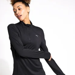 Puma Run Cloudspun Quarter Zip Pullover - Black 8 Puma Run Cloudspun Quarter Zip Pullover - Black -Default Template 3 PUMA run cloudspun quarter zip pullover black 52496301 PUMA Black S 0006