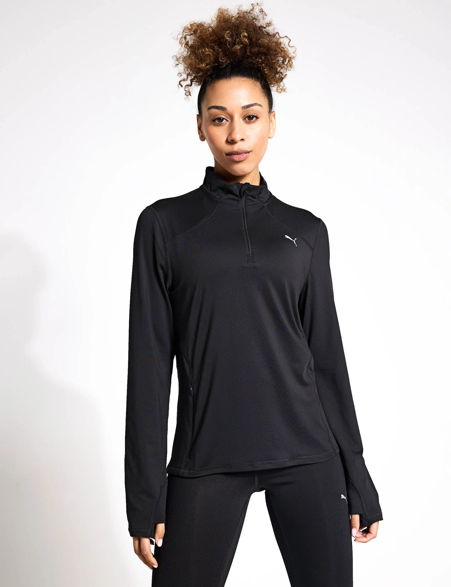 Puma Run Cloudspun Quarter Zip Pullover - Black 1 Puma Run Cloudspun Quarter Zip Pullover - Black