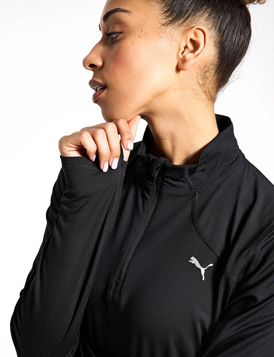 Puma Run Cloudspun Quarter Zip Pullover - Black 3 Puma Run Cloudspun Quarter Zip Pullover - Black - Image 3