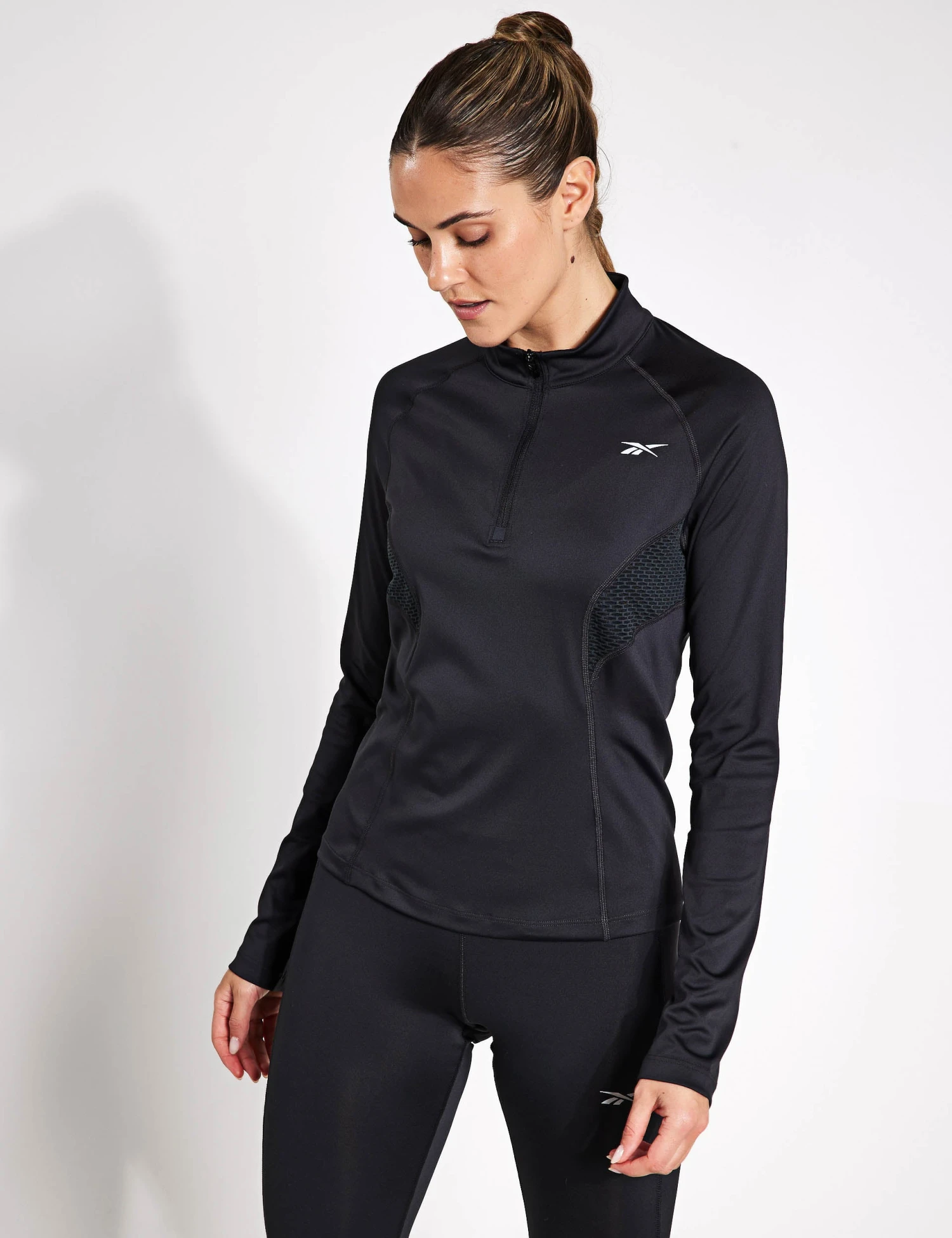Reebok Running 1/4 Zip - Night Black 1 Reebok Running 1/4 Zip - Night Black