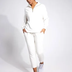 Varley Hawley Half Zip Sweat - Ivory Marl 7 Varley Hawley Half Zip Sweat - Ivory Marl -Default Template 3 Varley HAWLEY HALF ZIP SWEAT VAR01461 Ivory Marl 00171