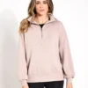 Varley Hawley Half Zip Sweat - Taupe Marl