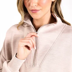 Varley Hawley Half Zip Sweat - Taupe Marl 6 Varley Hawley Half Zip Sweat - Taupe Marl -Default Template 3 Varley Hawley Half Zip Sweat Taupe Marl VAR01461 TAUPMS 0030