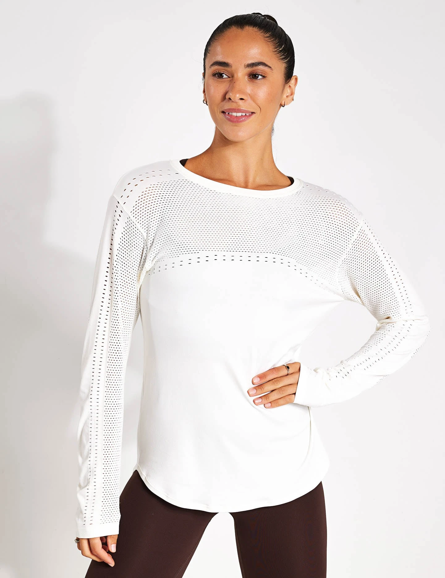 Varley Merrick Seamless Tee - White 1 Varley Merrick Seamless Tee - White