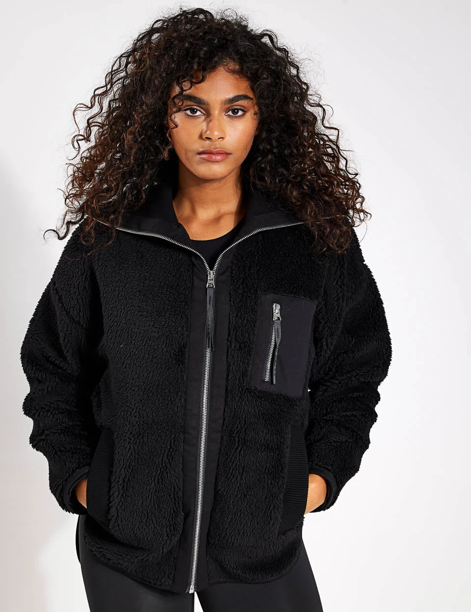 Varley Myla Zip Through Jacket - Black 1 Varley Myla Zip Through Jacket - Black