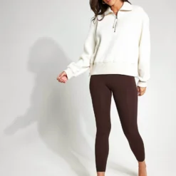 Varley Roselle Half Zip Fleece - Egret -Default Template 3 Varley ROSELLE HALF ZIP FLEECE VAR01167 egret 0009