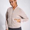 Varley Rosanne Zip Through Sweat - Taupe Marl