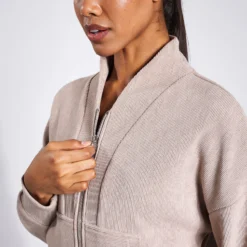 Varley Rosanne Zip Through Sweat - Taupe Marl -Default Template 3 Varley Rosanne Zip Through Sweat VAR01350 Taupe Marl 0019